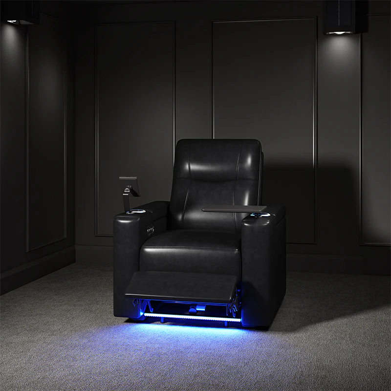 Iliana Electric Genuine Leather Recliner with Small Table and Phone Holder - Image 13