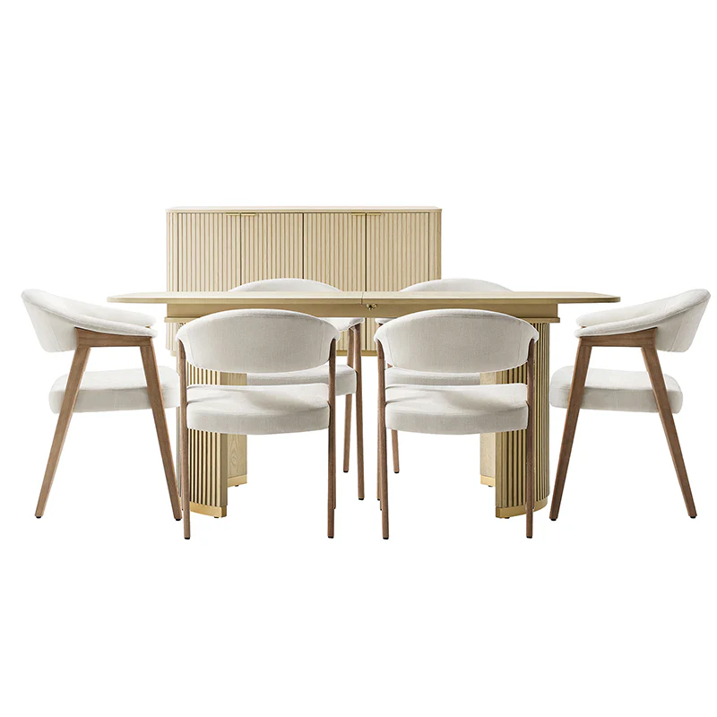 Josefina 8-Piece Modern Extendable Dining Set with Chairs and Buffet - Image 3