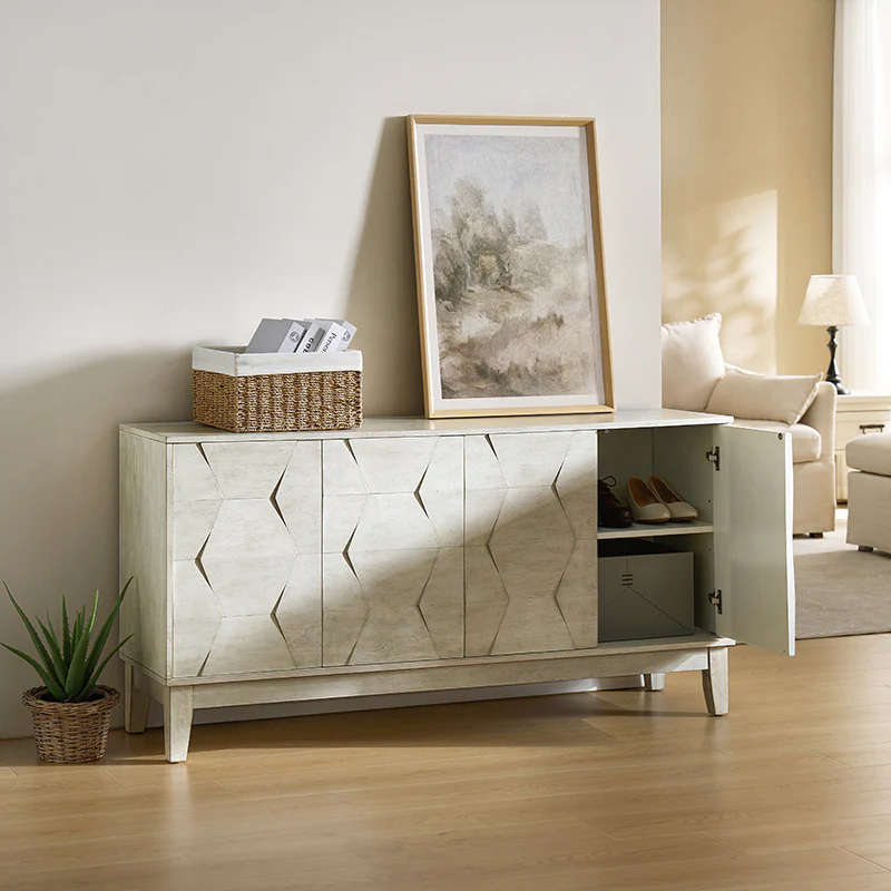 Kamu 60″ Wood Sideboard – Mid-Century Modern Storage Cabinet - Image 10