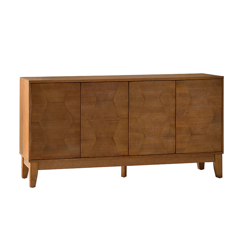 Kamu 60″ Wood Sideboard – Mid-Century Modern Storage Cabinet - Image 29
