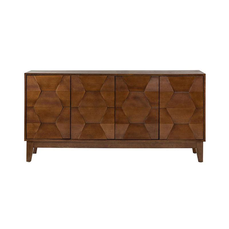 Kamu 60″ Wood Sideboard – Mid-Century Modern Storage Cabinet - Image 4