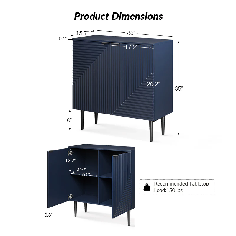 Lasse 35" Tall+2-Door Accent Cabinet - Image 3
