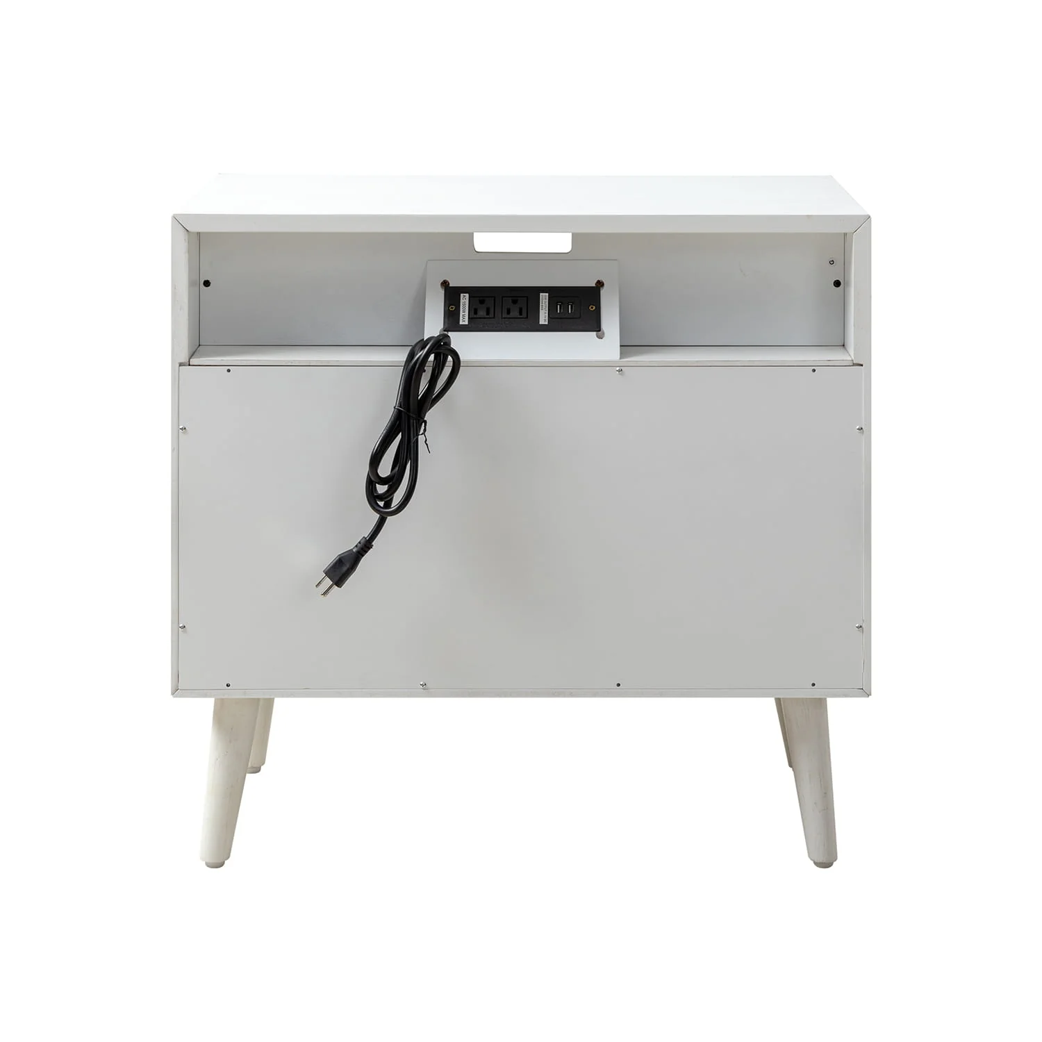 Lilian 2 - Drawer Mid Century End Table with Built-in Outlets(Optional Types) - Image 48