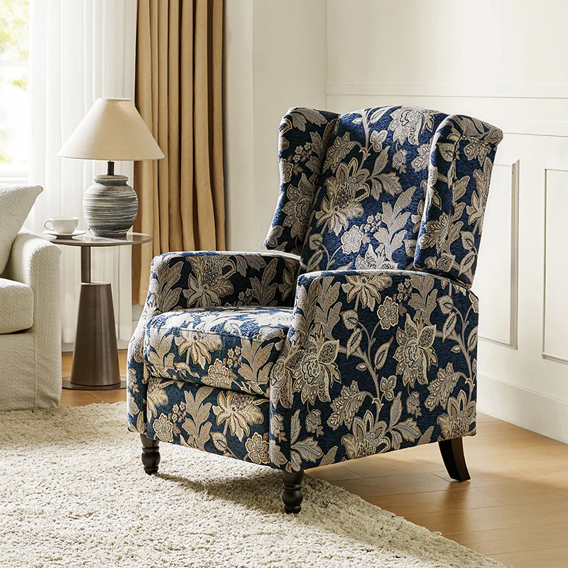 Lilith Upholstered Recliner Chair with Adjustable Backrest & Footrest - Image 17