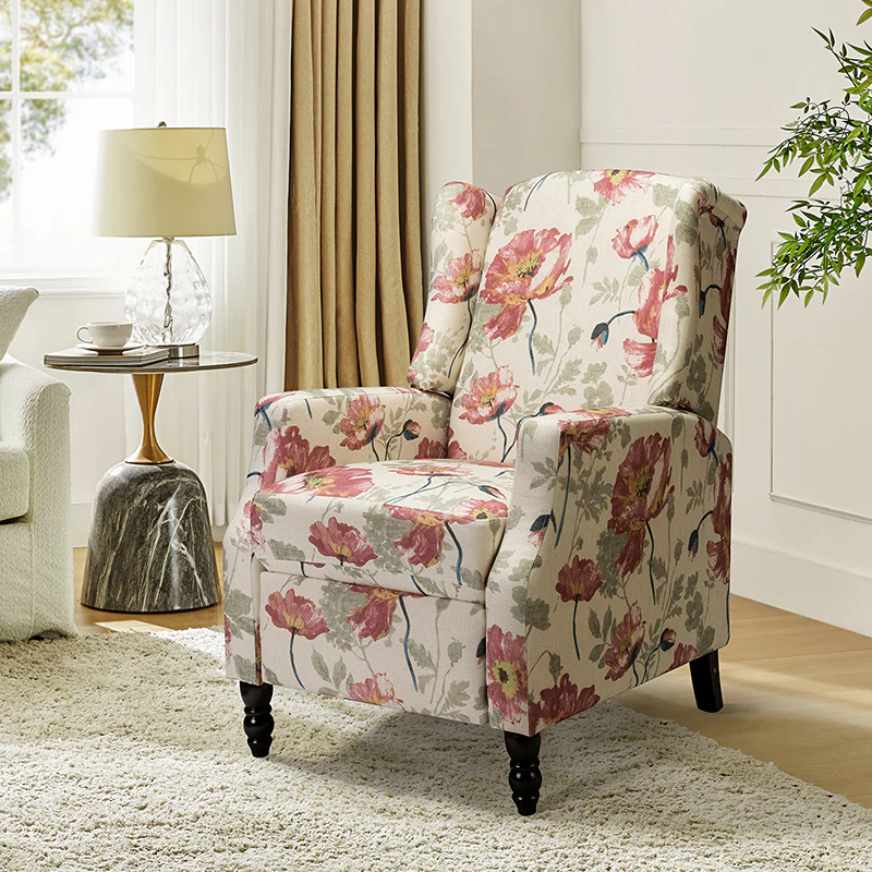 Lilith Upholstered Recliner Chair with Adjustable Backrest & Footrest - Image 47