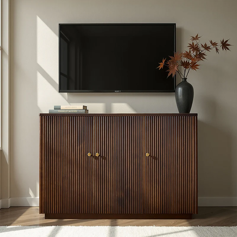 Mack Modern Fluted Solid Wood Sideboard with Elegant Storage Solution - Image 4
