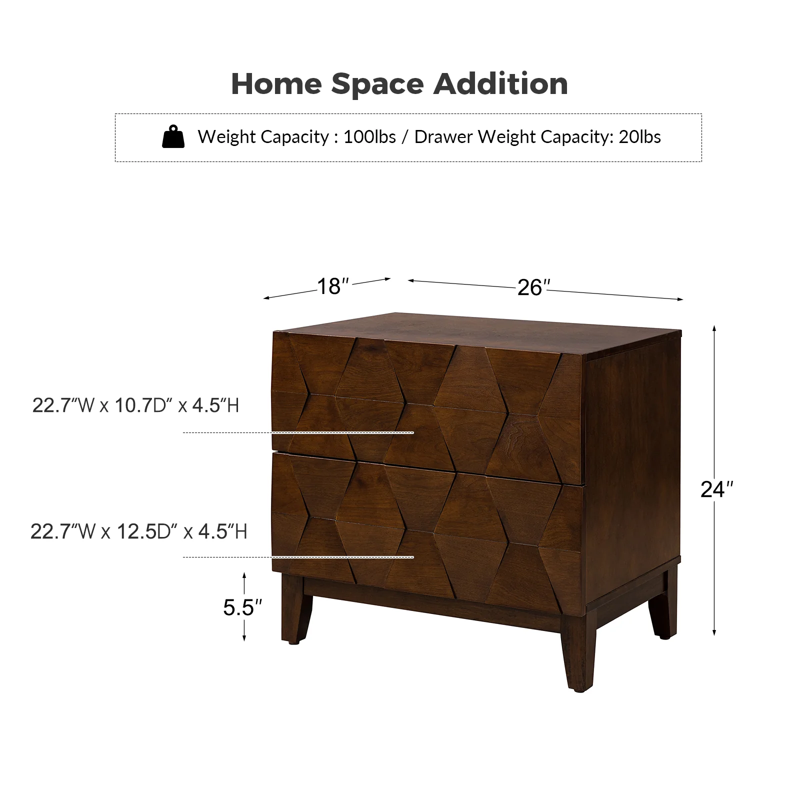 Kamu 2 - Drawer End Table with Built-in Outlets(Optional Types) - Image 3