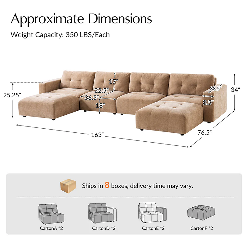 Memosa Deep-Seat Modular Sectional Sofa with Memory Foam — Modern Living Comfort - Image 25