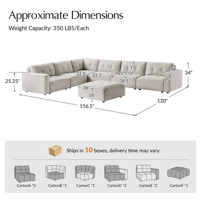 Memosa Deep-Seat Modular Sectional Sofa with Memory Foam — Modern Living Comfort - Image 50