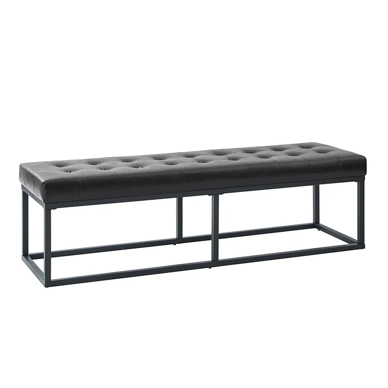 Amparo Mid-century Modern Bench with metal base - Image 21