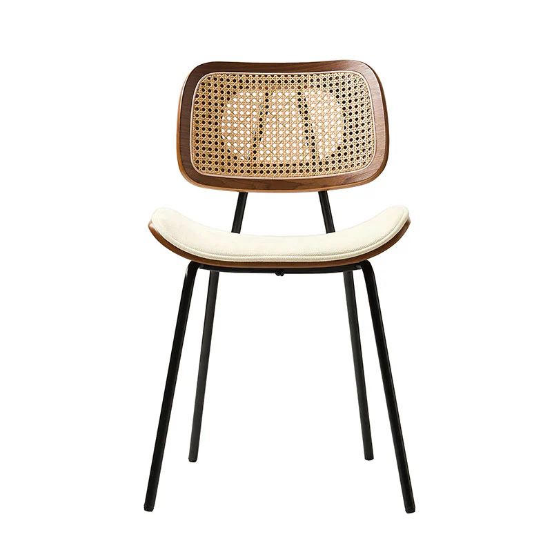 Doley Mid-Century Modern Dining Chair with Rattan Backrest,Set of 2 - Image 12