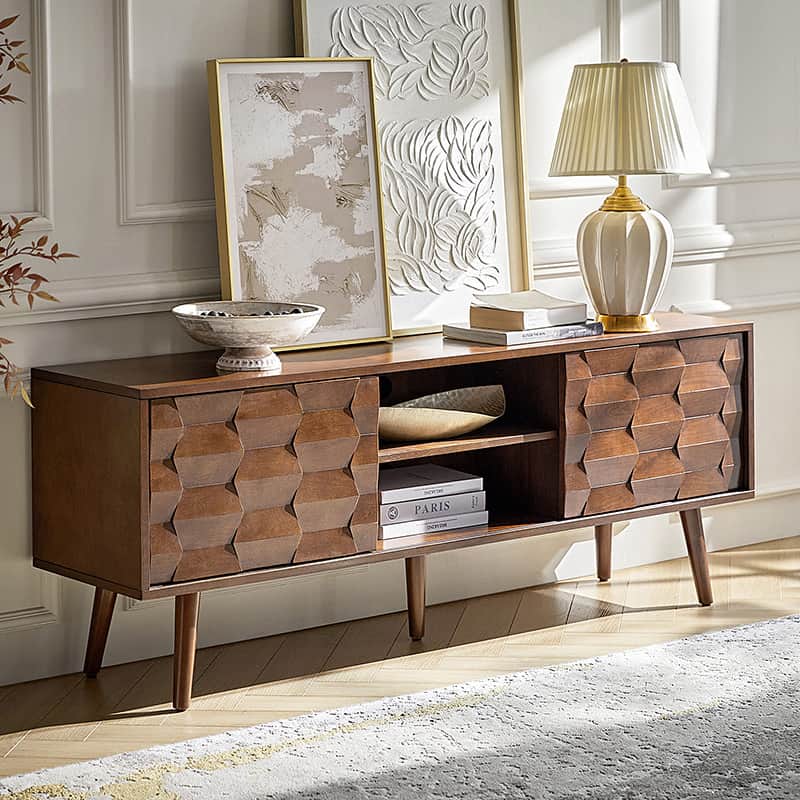Velasco Mid-century Modern TV Stand with Built-in Cable Management - Image 9