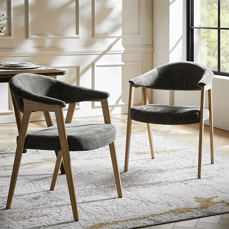 Elena Mid-Century Modern Upholstered Dining Chair with Solid Wood Legs,Set Of 2 - Image 18