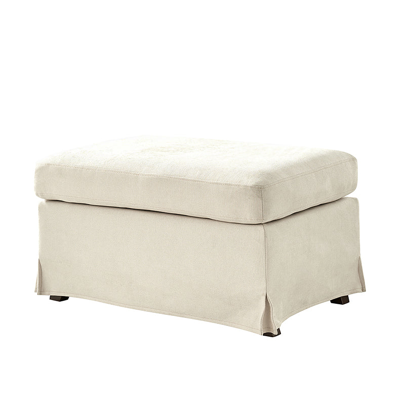 Miles Slipcovered Armchair with Large Ottoman - Image 5