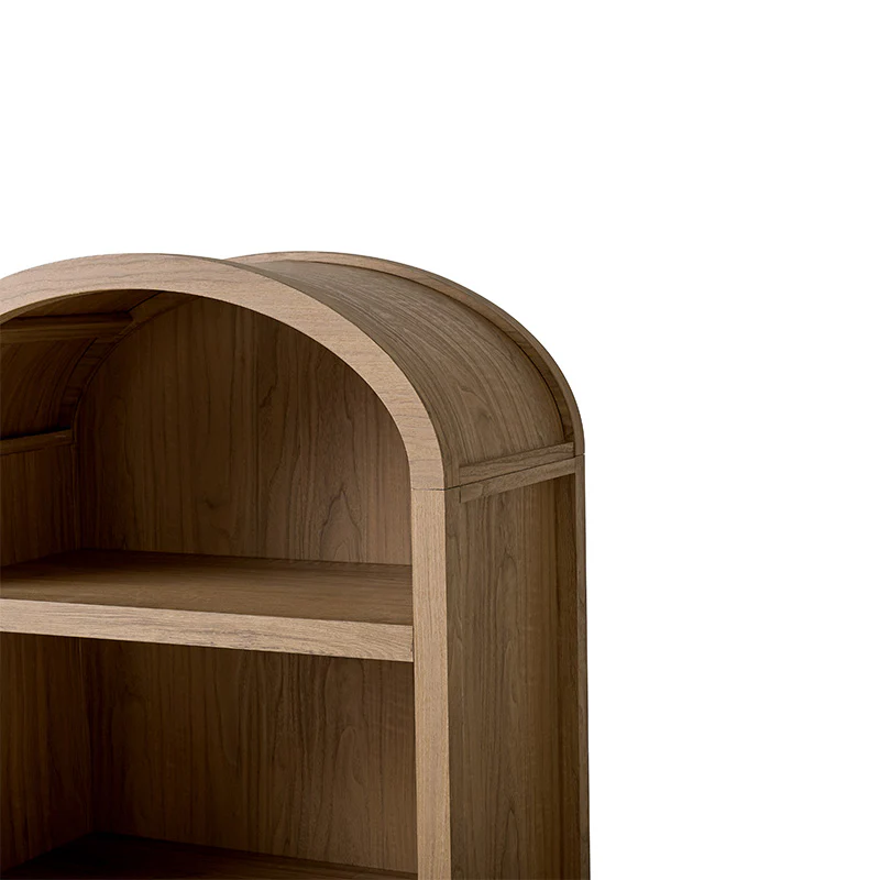 Modern Arched Bookcase with Slatted Cabinet - Image 15