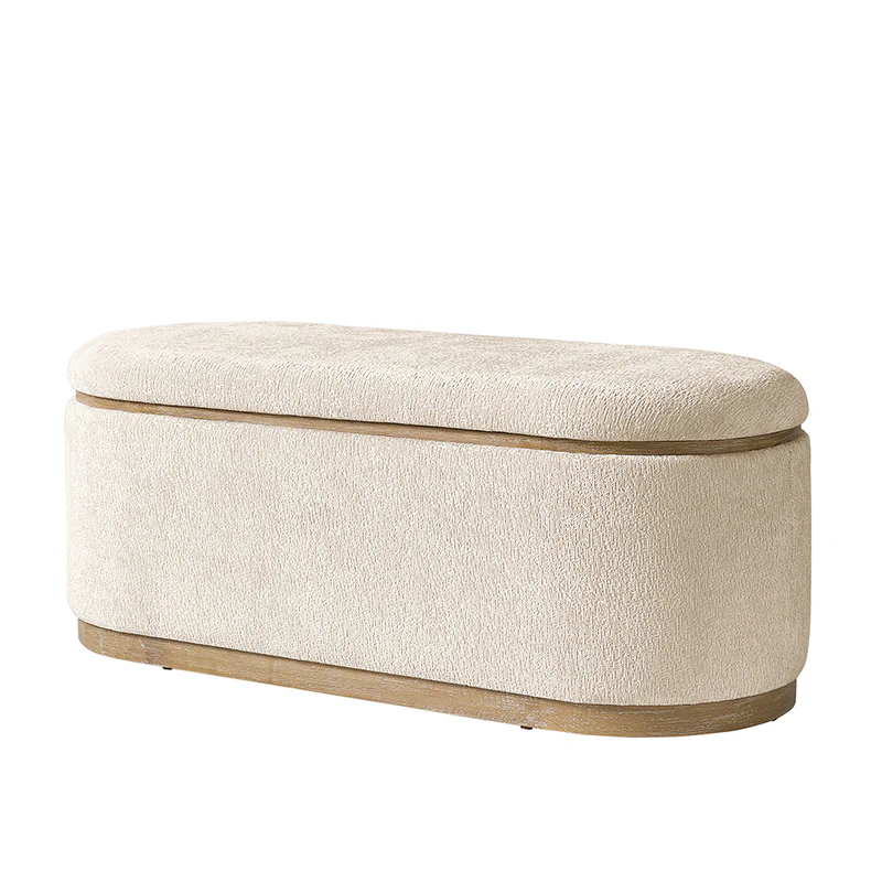Modern Chenille Storage Bench with Hidden Seat Storage - Image 21