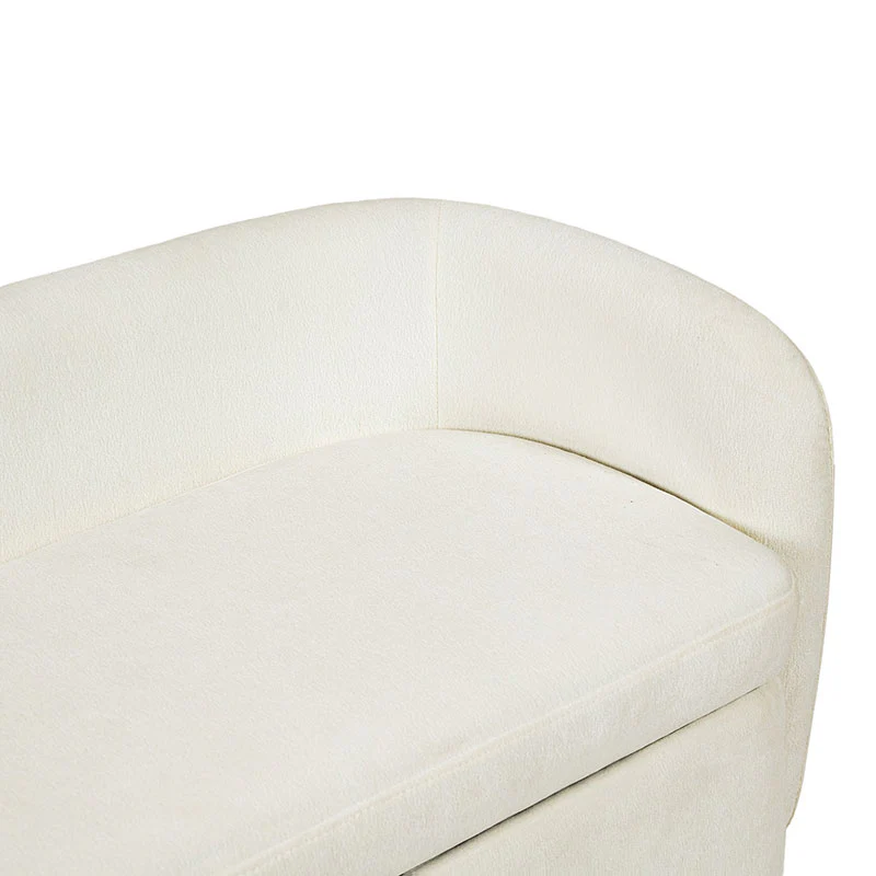 Modern Chenille Storage Bench with Wraparound Backres - Image 13
