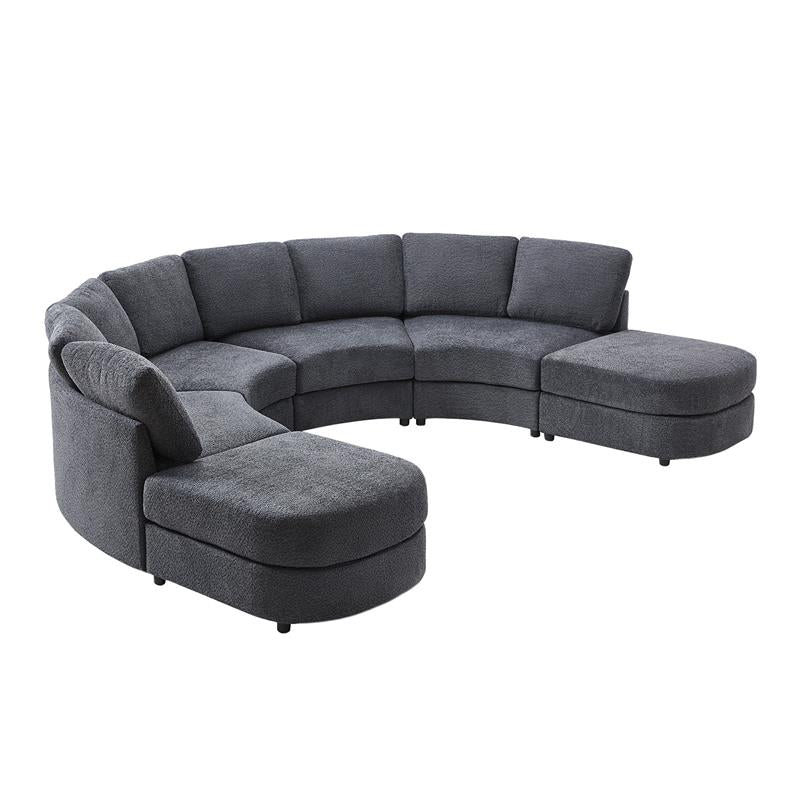 Aeris 138" Modern Curved Sectional Couch & Sofa With Curved Aesthetic - Image 12