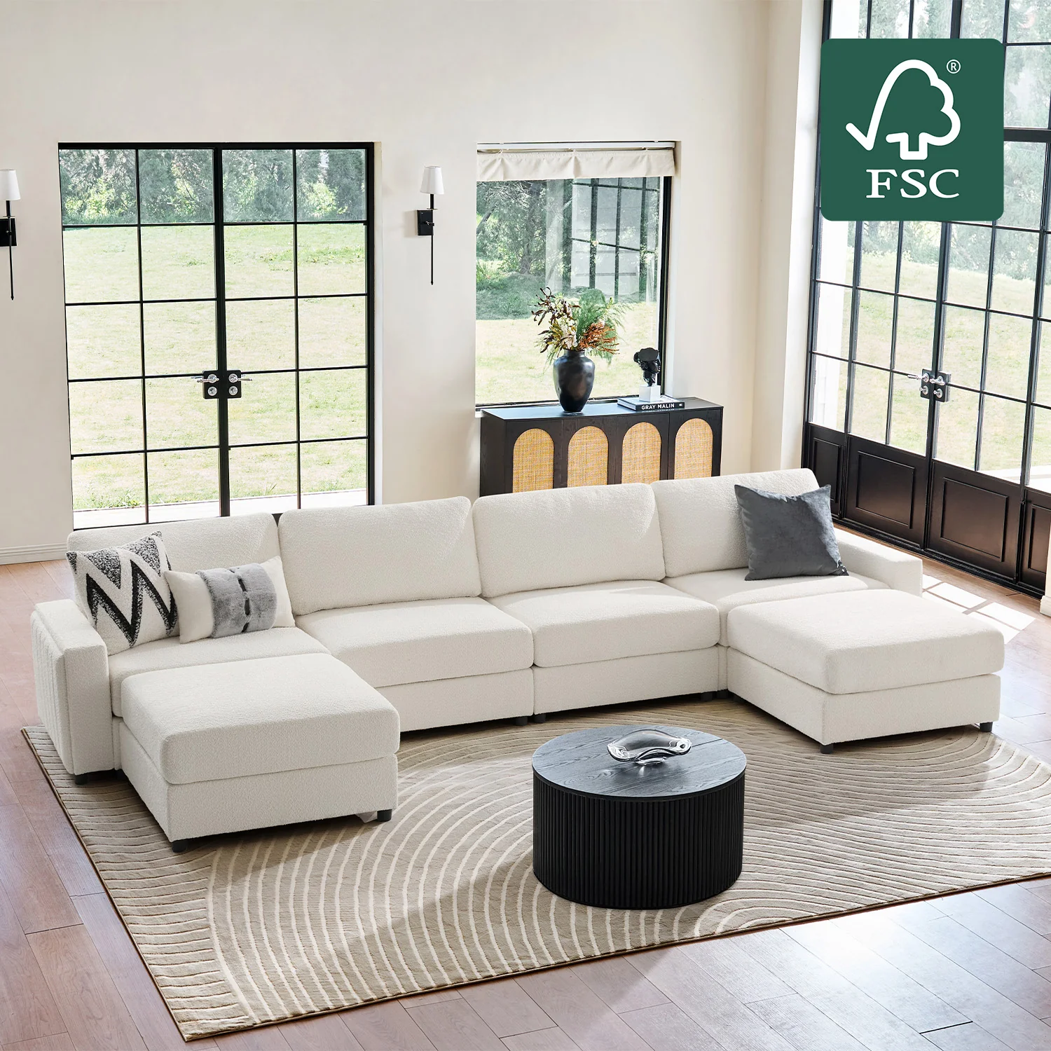 Aeris 138" Modern Curved Sectional Couch & Sofa With Curved Aesthetic - Image 33