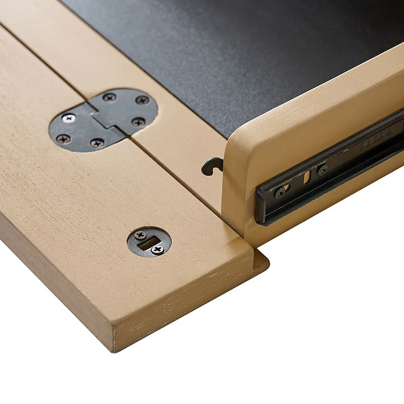 Modern Desk with Power Outlets and Fluted Wood Legs - Image 9