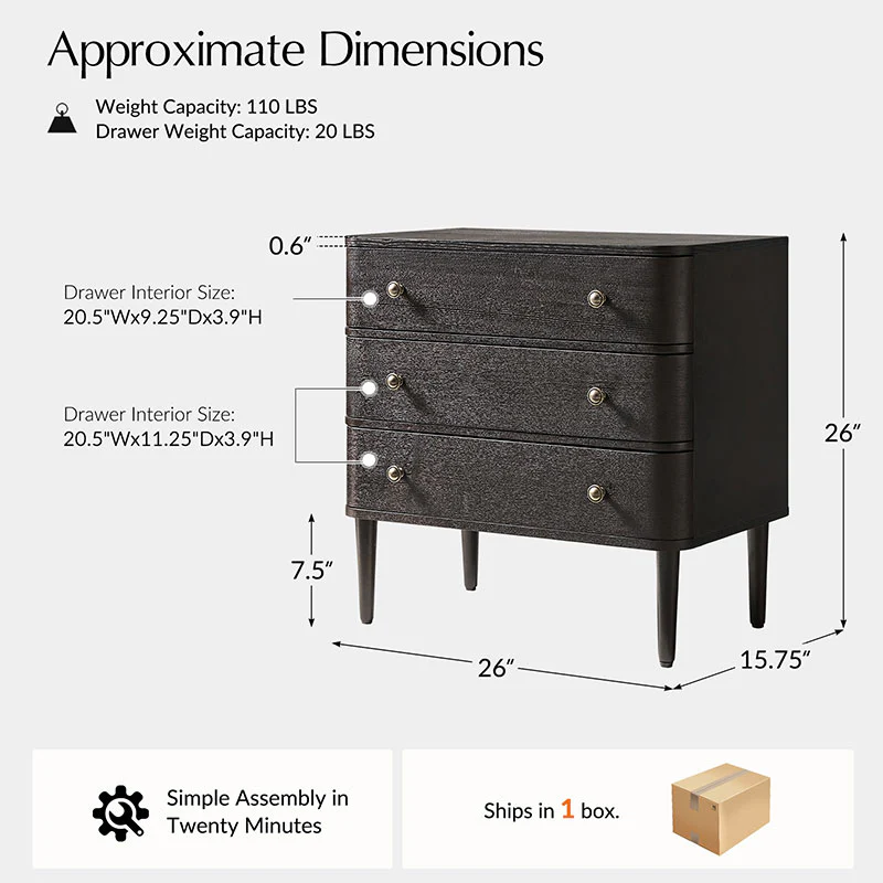 Modern End Table with Power Outlet & Curved Design - Image 11