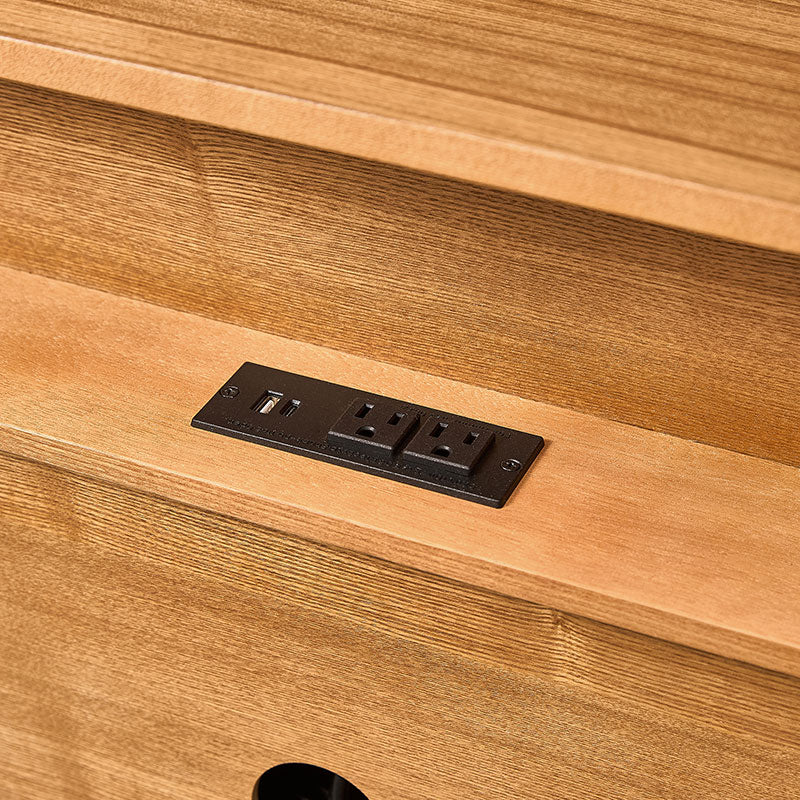 Modern End Table with Power Outlet & Curved Design - Image 24