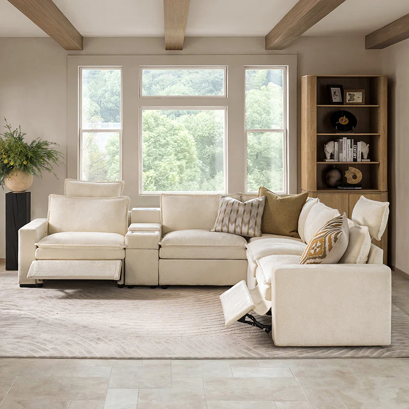 Modern Modular Power Reclining & Standing Coffee Table Living Room Set - Image 26