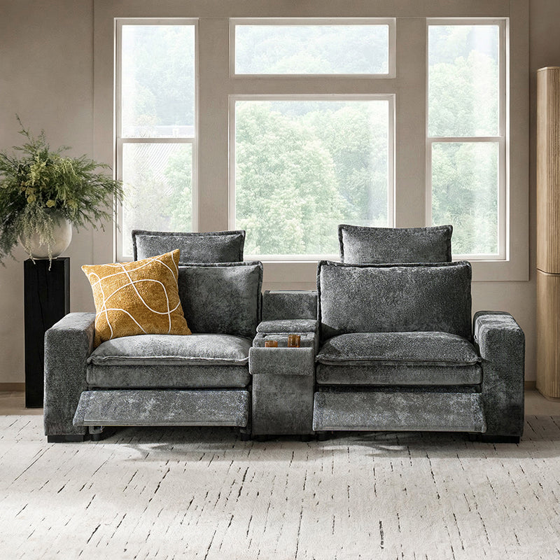 Modern Modular Power Reclining & Standing Coffee Table Living Room Set - Image 35
