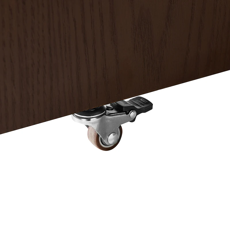 Modern Fluted L shaped 360 Rotating Wooden Office Desk - Image 18