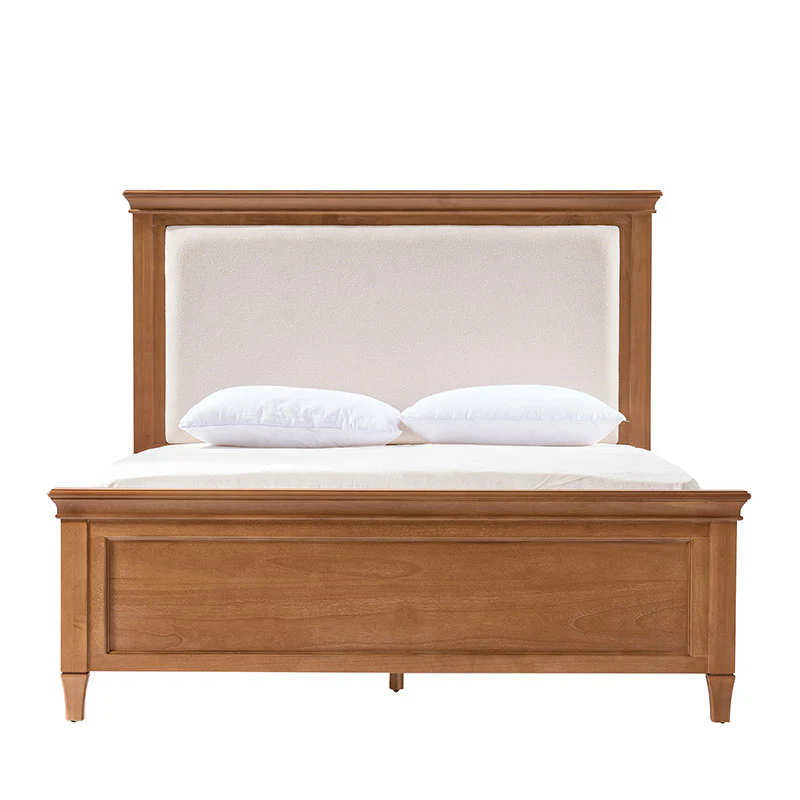 Mornay Transitional Solid Wood Bed with Upholstered Headboard - Image 14