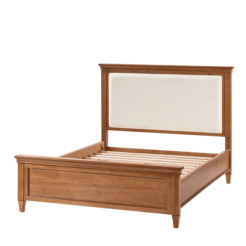 Mornay Transitional Solid Wood Bed with Upholstered Headboard - Image 5