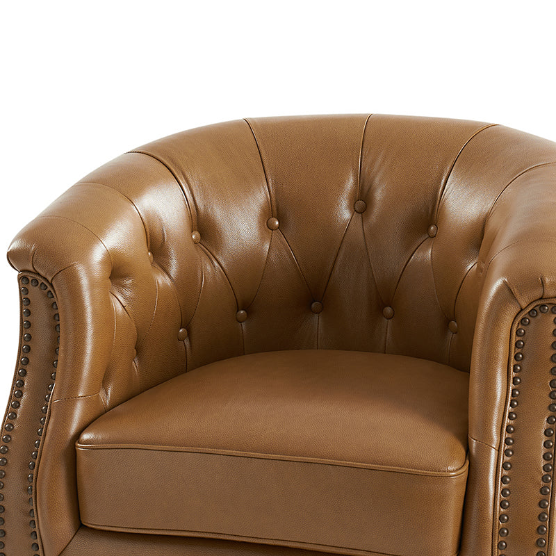 Morris Chesterfield Traditional Rocker Button-Tufted Design Swivel Chair - Image 6