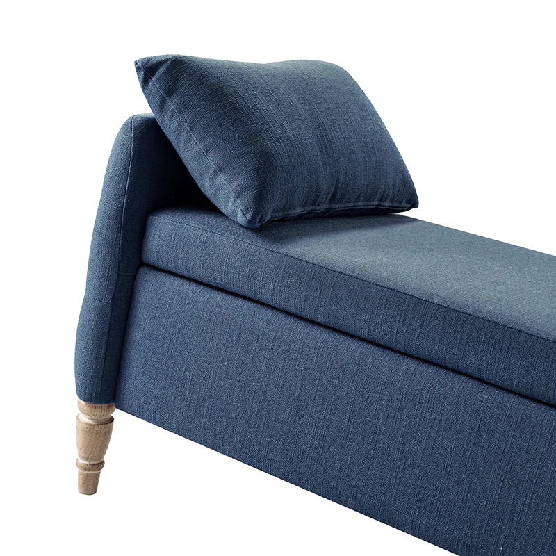 Octavia Upholstered Storage Bench with Turned Wood Legs - Image 47