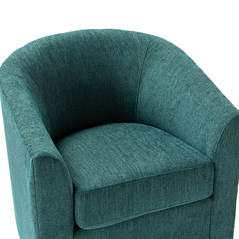 Pablo Modern Swivel Barrel Chair with Upholstered Fabric & Metal Base - Image 23
