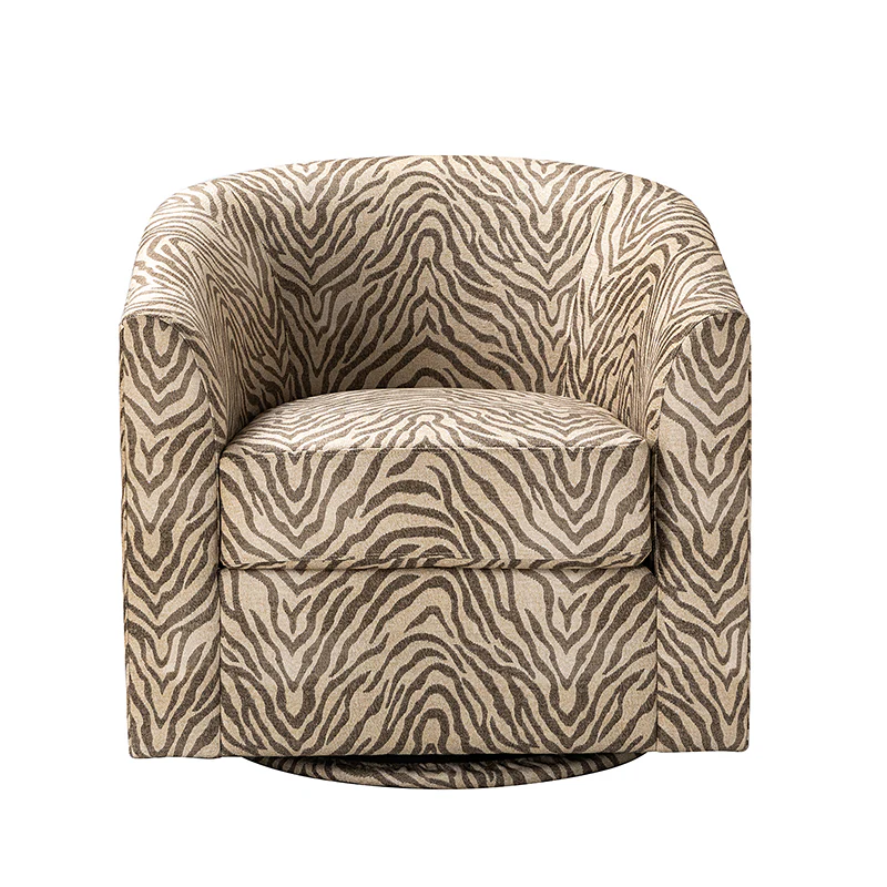 Pablo Modern Swivel Barrel Chair with Upholstered Fabric & Metal Base - Image 36