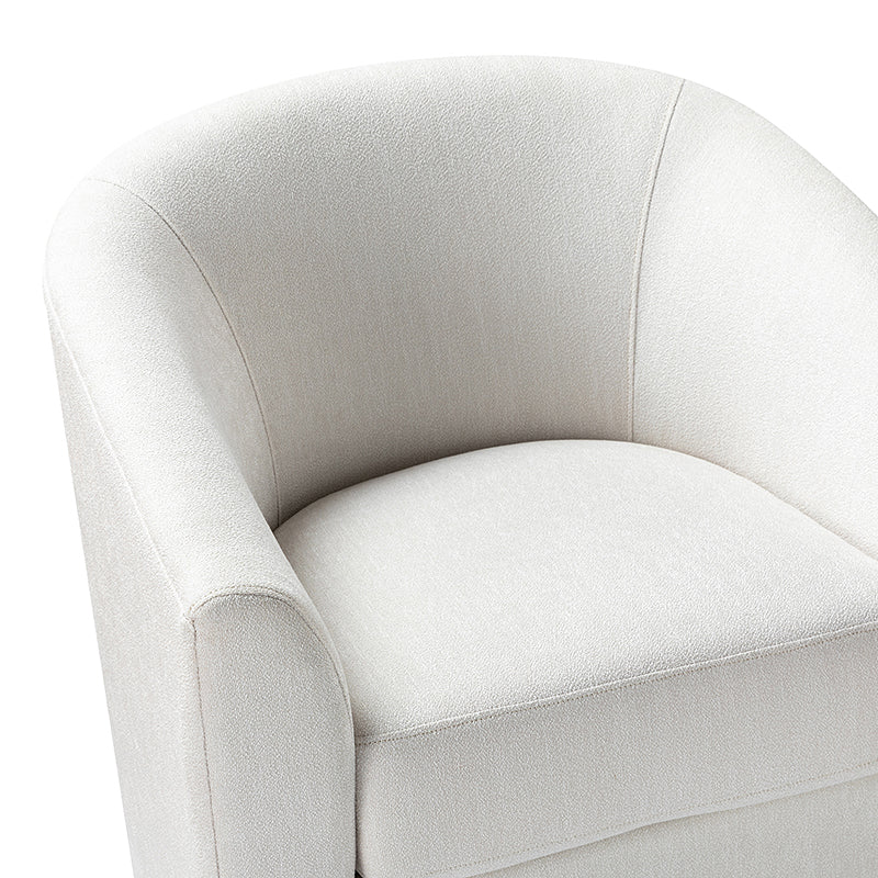 Pablo Modern Swivel Barrel Chair with Upholstered Fabric & Metal Base - Image 7