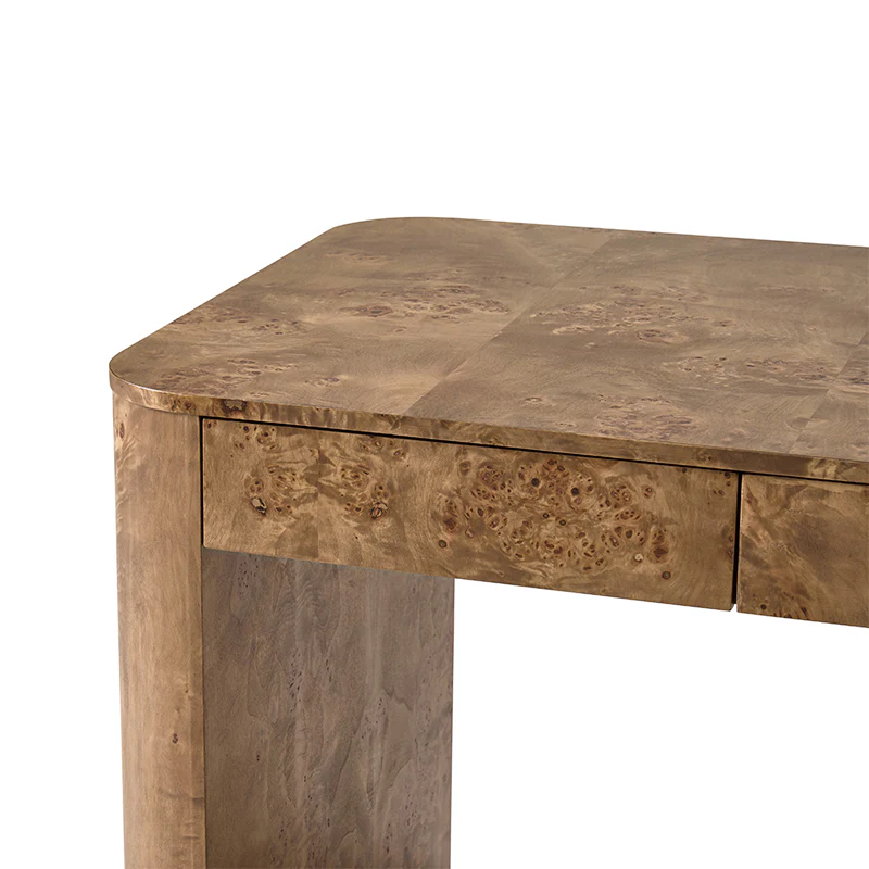 Poplar Burl Desk in Natural Modern Style - Image 14