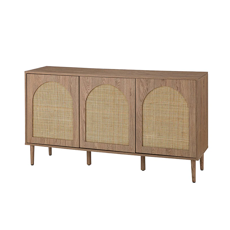 Posey 56″ Wood & Rattan Sideboard – Modern Coastal Storage Cabinet - Image 12