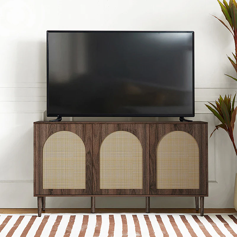 Posey 56″ Wood & Rattan Sideboard – Modern Coastal Storage Cabinet - Image 18
