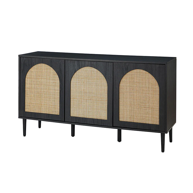 Posey 56″ Wood & Rattan Sideboard – Modern Coastal Storage Cabinet - Image 4