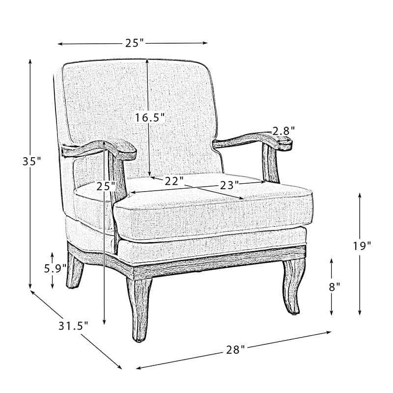 Randolph Farmhouse Upholstered Accent Chair with Wooden Legs(Optional Types) - Image 32