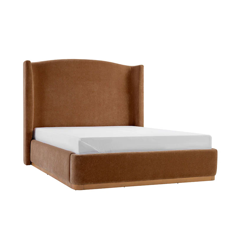 Ravona Modern Upholstered wingback Bed in Chenille - Image 21