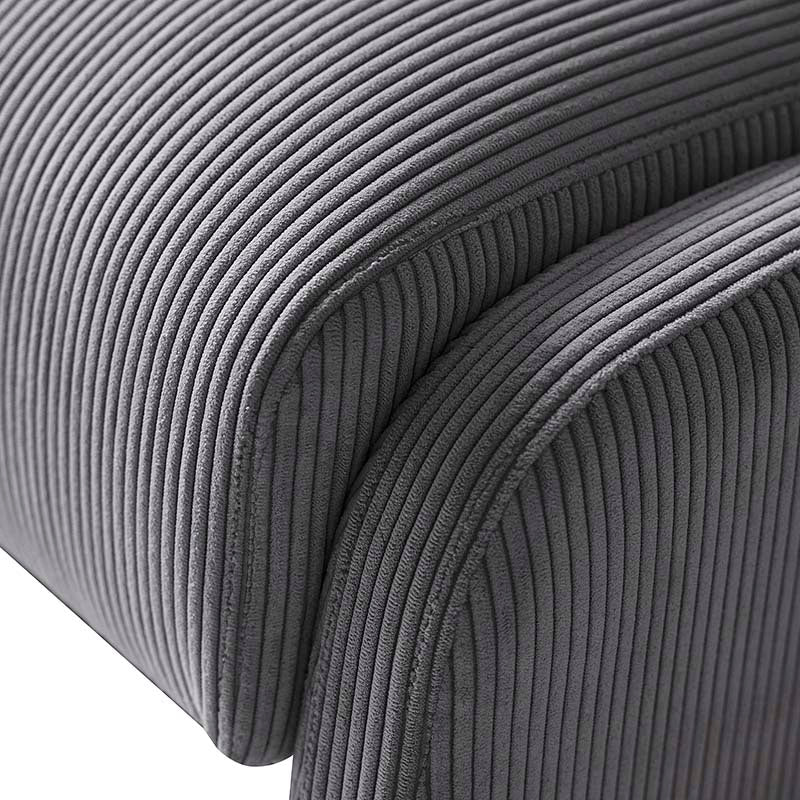 Richard Rounded Modern Design Corduroy Ottoman - Image 15