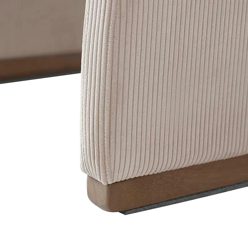 Richard Rounded Modern Design Corduroy Ottoman - Image 8