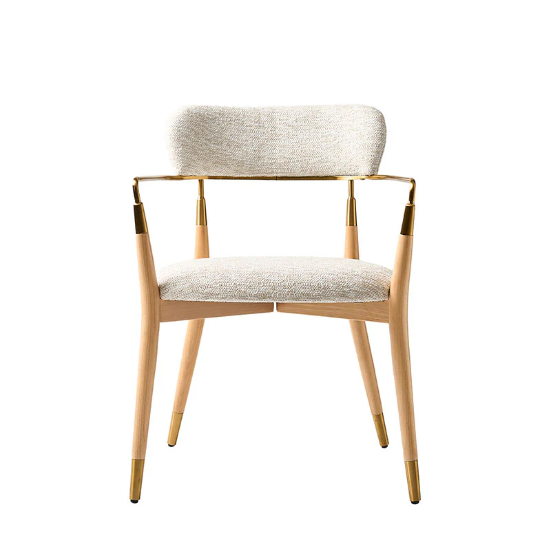 Sabina Modern Dining Chair with Wooden Legs & Metal Armrests ,Set of 2 - Image 20