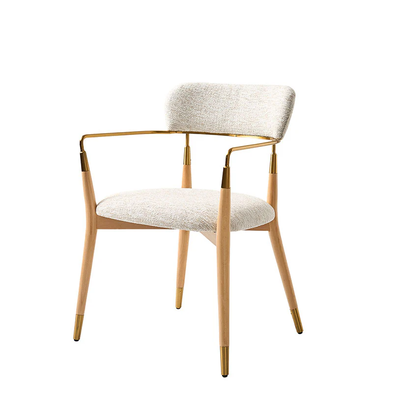 Sabina Modern Dining Chair with Wooden Legs & Metal Armrests ,Set of 2 - Image 21