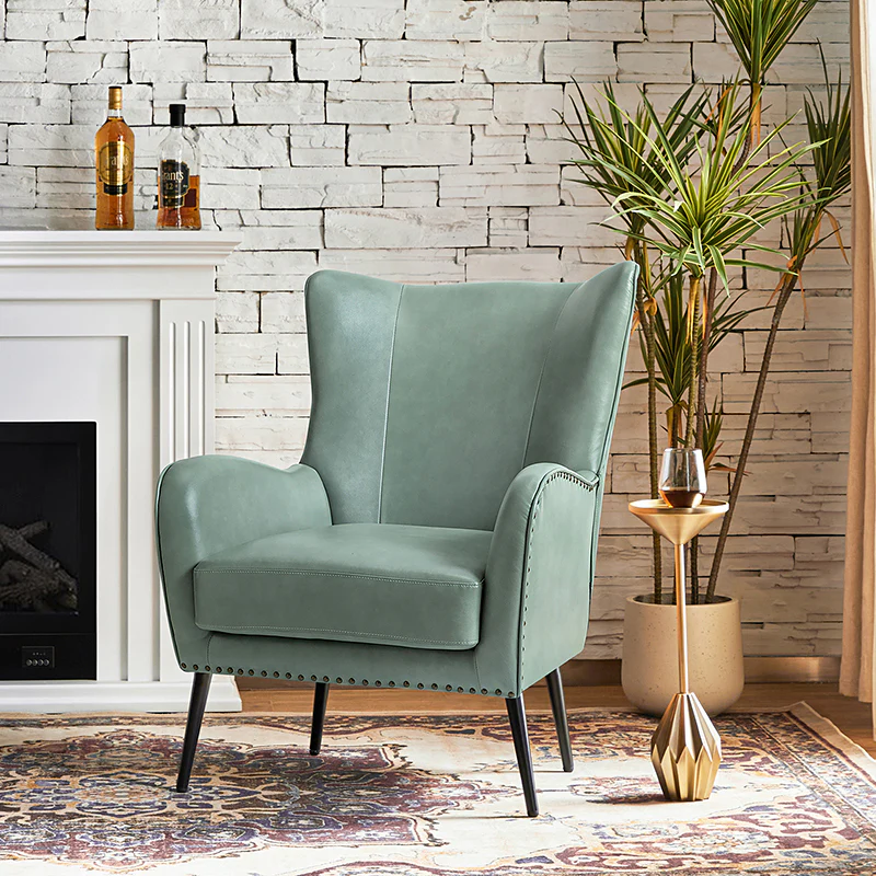Shepherd Wingback Vegan Leather Armchair(Optional Types) - Image 57