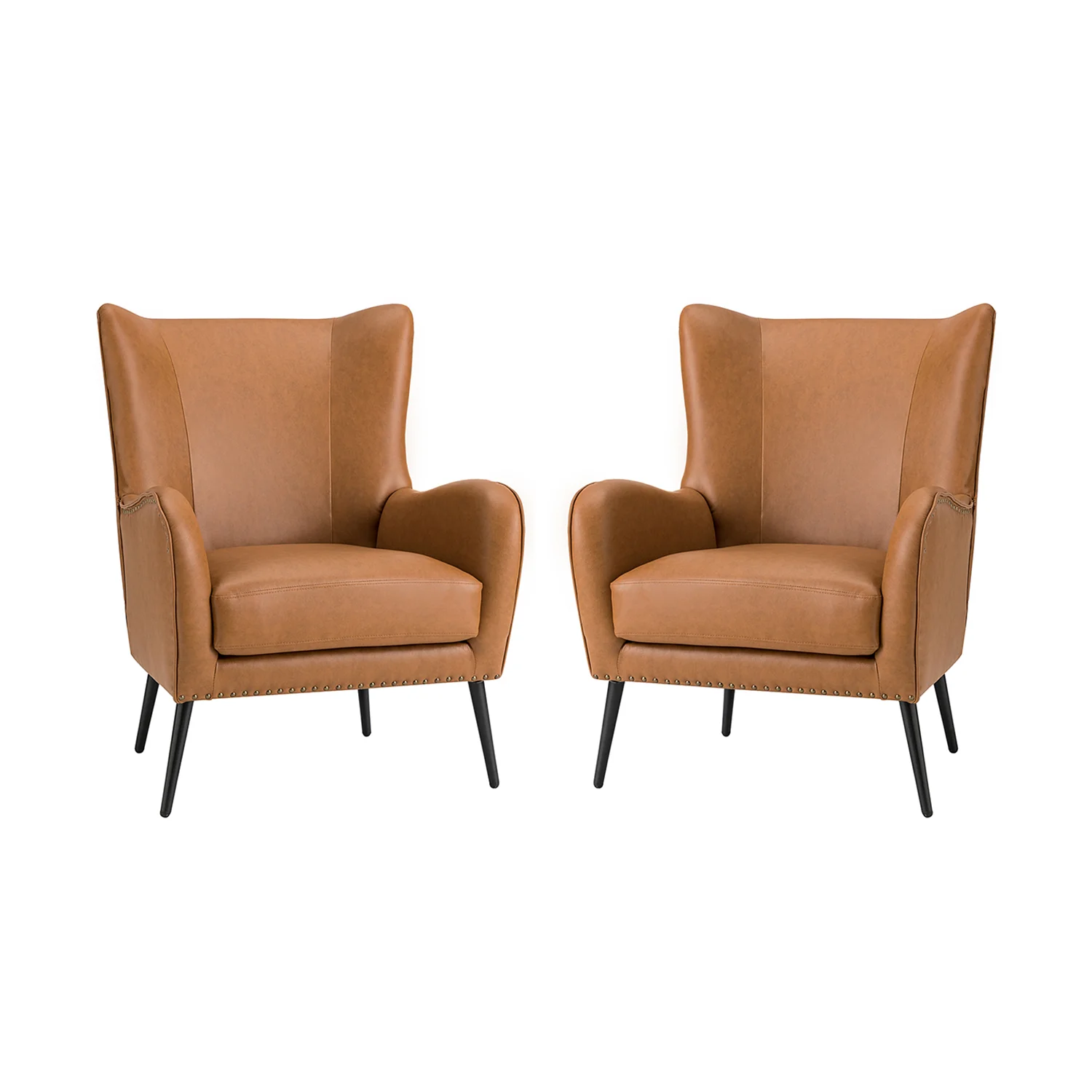 Shepherd Wingback Vegan Leather Armchair(Optional Types) - Image 67