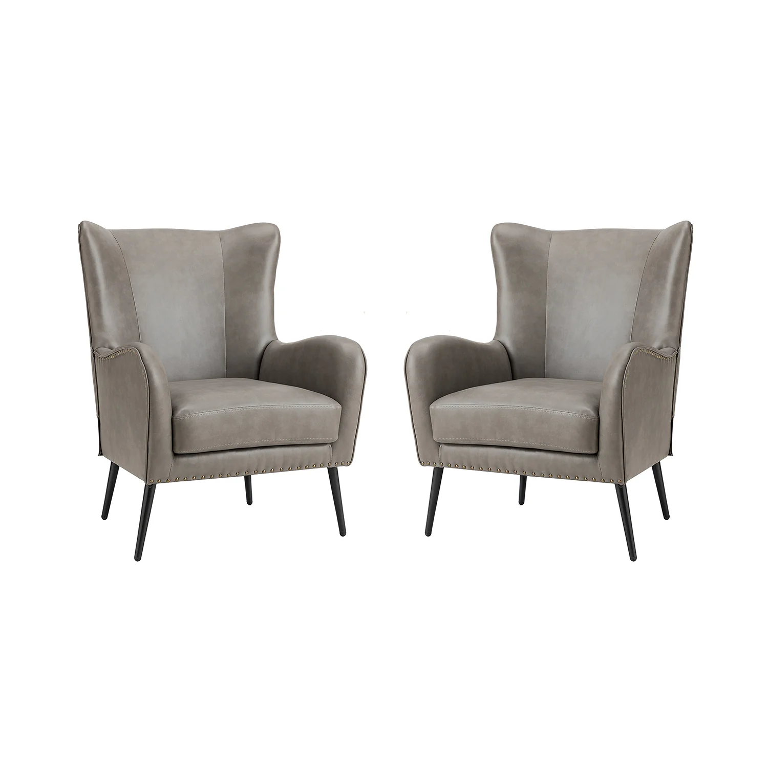Shepherd Wingback Vegan Leather Armchair(Optional Types) - Image 87