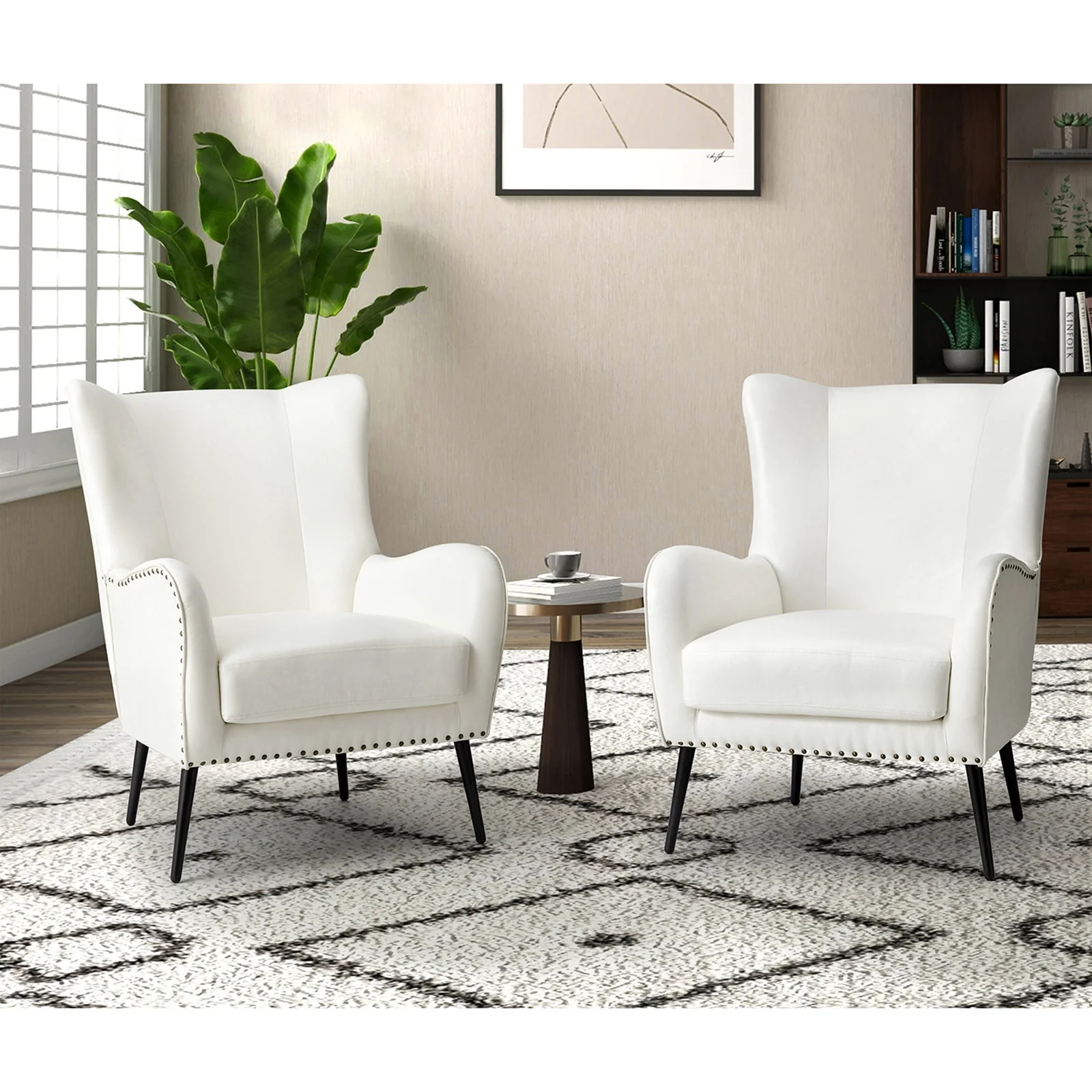 Shepherd Wingback Vegan Leather Armchair(Optional Types) - Image 95